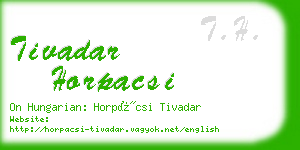 tivadar horpacsi business card